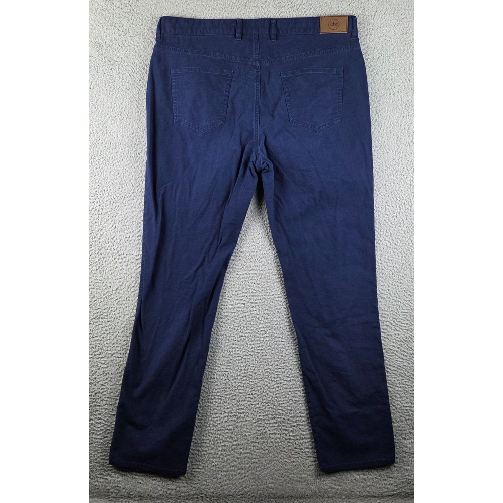Peter Millar Crown Vintage Canvas Pants Mens 38 Blue Stretch Five Pocket Golf - Picture 10 of 12